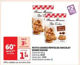 Auchan Petits Cookies Pépites De Chocolat Bonne Maman offre