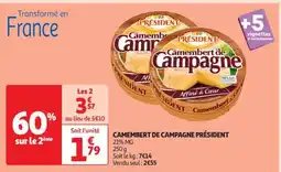 Auchan Camembert De Campagne President offre