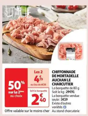 Auchan Chiffonnade De Mortadelle Auchan Le Charcutier offre