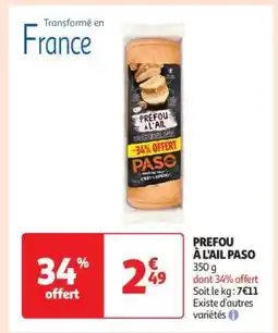 Auchan Préfou à l'ail PASO offre