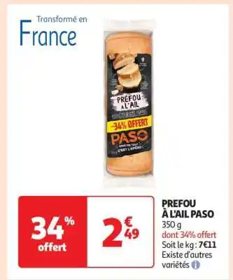 Auchan Préfou à l'ail PASO offre