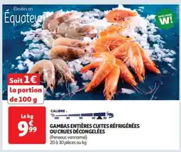 Auchan Gambas Entières Cuites Réfrigérées Ou Crues Décongelées offre