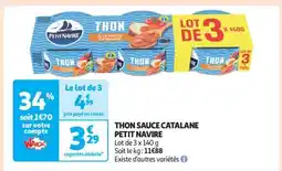 Auchan Thon Sauce Catalane Petit Navire offre