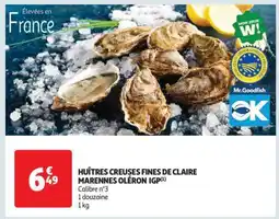 Auchan Huîtres Creuses Fines De Claire Marennes Oléron Igp offre