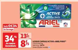 Auchan Lessive Capsule Active+ Ariel Pods offre