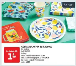 Auchan GOBELETS CARTON 23 cl ACTUEL offre