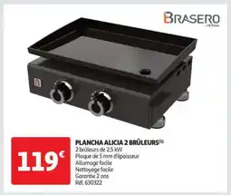 Auchan PLANCHA ALICIA 2 BRÛLEURS offre