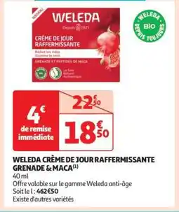 Auchan WELEDA CRÈME DE JOUR RAFFERMISSANTE GRENADE & MACA offre