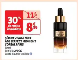 Auchan SÉRUM VISAGE NUIT ÂGE PERFECT MIDNIGHT L'ORÉAL PARIS offre