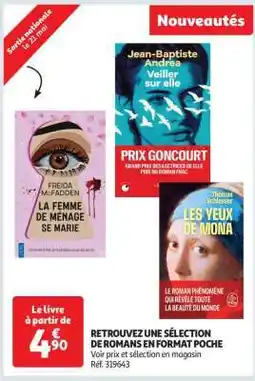 Auchan Sélection de romans en format poche offre