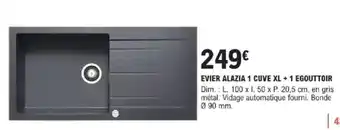 E.Leclerc Brico Evier alazia 1 cuve xl +1 egouttoir offre