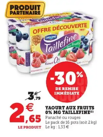 Hyper U Yaourt Aux Fruits offre