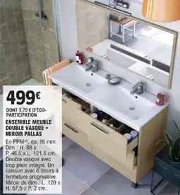E.Leclerc Brico Ensemble meuble double vasque + miroir pallas offre