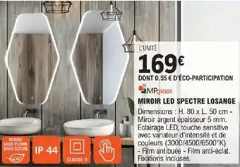 E.Leclerc Brico Miroir led spectre losange offre