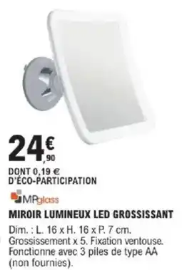 E.Leclerc Brico Miroir lumineux led grossissant offre