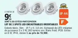 E.Leclerc Brico Lot de 3 spots led encastrables orientables offre