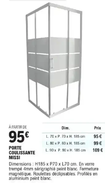 E.Leclerc Brico Porte coulissante missi offre