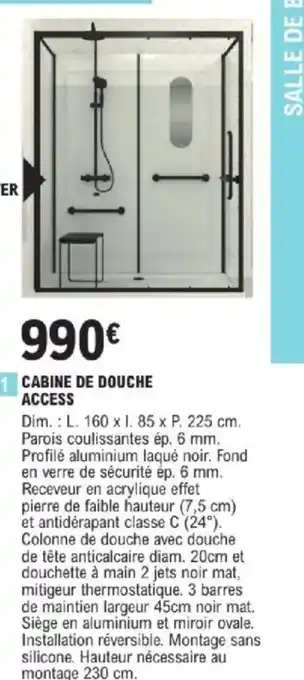 E.Leclerc Brico Cabine de douche access offre