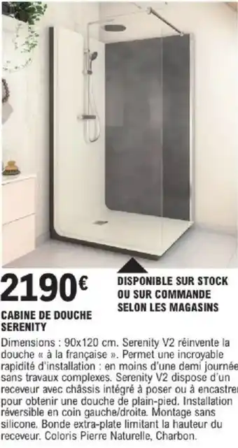 E.Leclerc Brico Cabine de douche serenity offre
