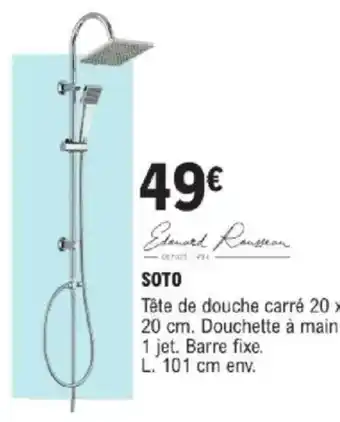 E.Leclerc Brico Soto Tête de douche carré 20 x 20 cm. offre