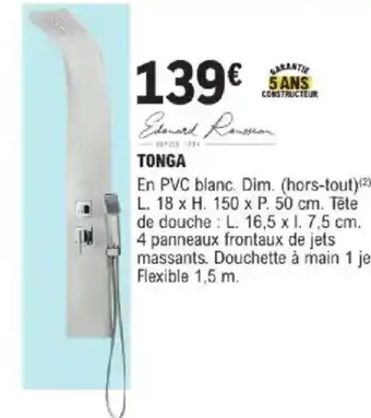 E.Leclerc Brico Tonga en pvc blanc. offre