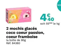 Picard Picard - 2 mochis glacés coco coeur passion, coeur framboise offre