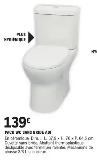 E.Leclerc Brico Pack wc sans bride adi offre
