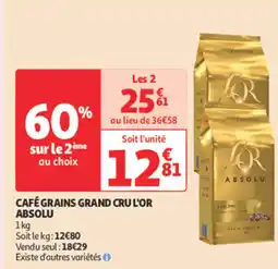 Auchan Supermarché L'OR Café grains grand cru absolu offre