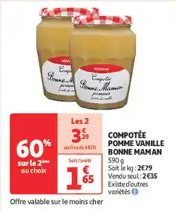 Auchan Supermarché BONNE MAMAN Compotée pomme vanille offre