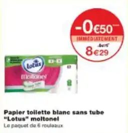 Monop' Papier toilette blanc sans tube lotus moltonel offre
