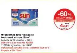 Monop' Tablettes lave-vaisselle tout-en-1 citron sun offre