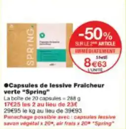 Monop' Capsules de lessive fraicheur verte spring offre