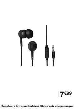 Monop' Écouteurs intra-auriculaires filaire noir micro-casque offre