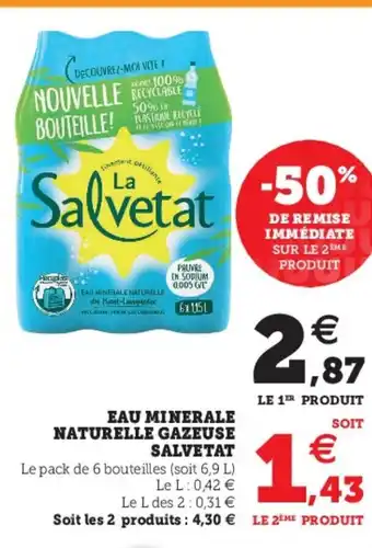 Hyper U Eau Minerale Naturelle Gazeuse offre
