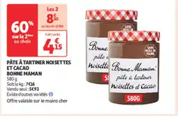 Auchan Supermarché BONNE MAMAN Pâte à tartiner noisettes et cacao offre