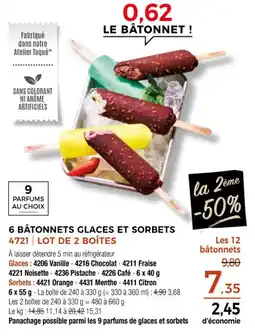 Thiriet 6 bâtonnets glaces et sorbets offre