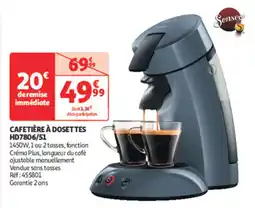 Auchan Supermarché SENSEO Cafetière à dosettes hd7806/51 offre