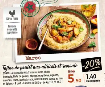 Thiriet Tajine de poulet aux abricots et semoule offre