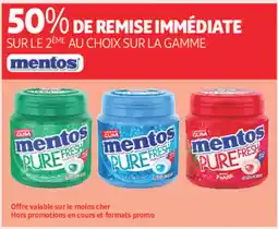 Auchan Supermarché MENTOS Sur le 2eme au choix sur la gamme offre