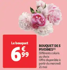 Auchan Supermarché Bouquet de 5 pivoines offre