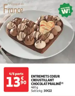 Auchan Supermarché Entremets coeur croustillant chocolat praliné offre