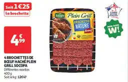 Auchan Supermarché SOCOPA 4 brochettes de bœuf haché plein grill offre