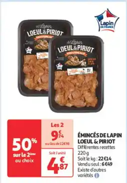 Auchan Supermarché LOEUL & PIRIOT Eminces de lapin offre
