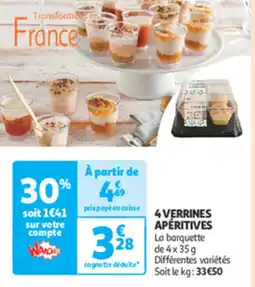 Auchan Supermarché 4verrines apéritives offre