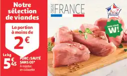 Auchan Supermarché Porc:sauté sans os offre