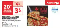 Auchan Supermarché AUCHAN Pizza mega viandes surgelée offre