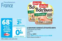 Auchan Supermarché HERTA Le bon paris jambon à l'étouffée offre
