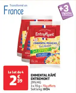 Auchan Supermarché ENTREMONT Emmental râpé offre