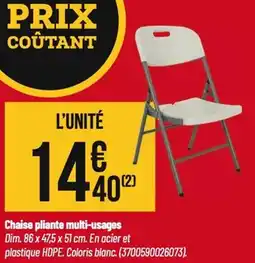 Tridôme Chaise pliante multi-usages offre