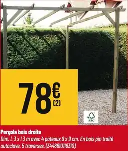 Tridôme Pergola bois droite offre